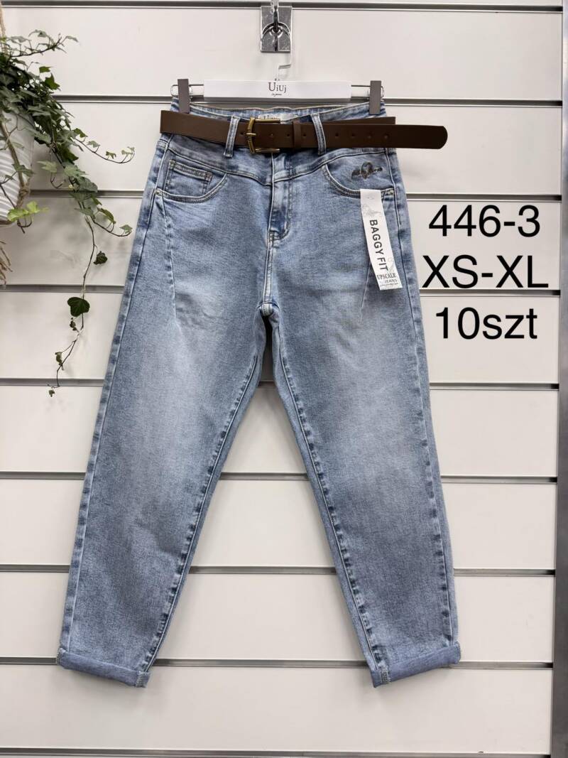 Spodnie damskie jeansy Roz XS-XL, 1 Kolor Paczka 10 szt